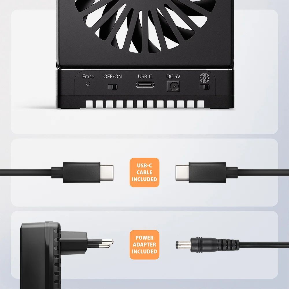 AXAGON ADSA-M2C44 USB4 docking station for 4x M.2 NVMe SSDs with disk cloning function without a PC