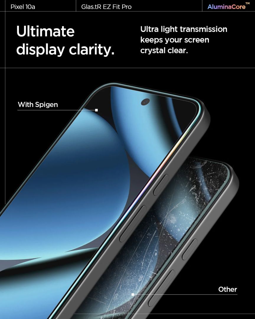 Spigen Glass tR EZ Fit Pro for Google Pixel 10a Transparent Spigen Glass tR EZ Fit Pro for Google Pixel 10a Transparent