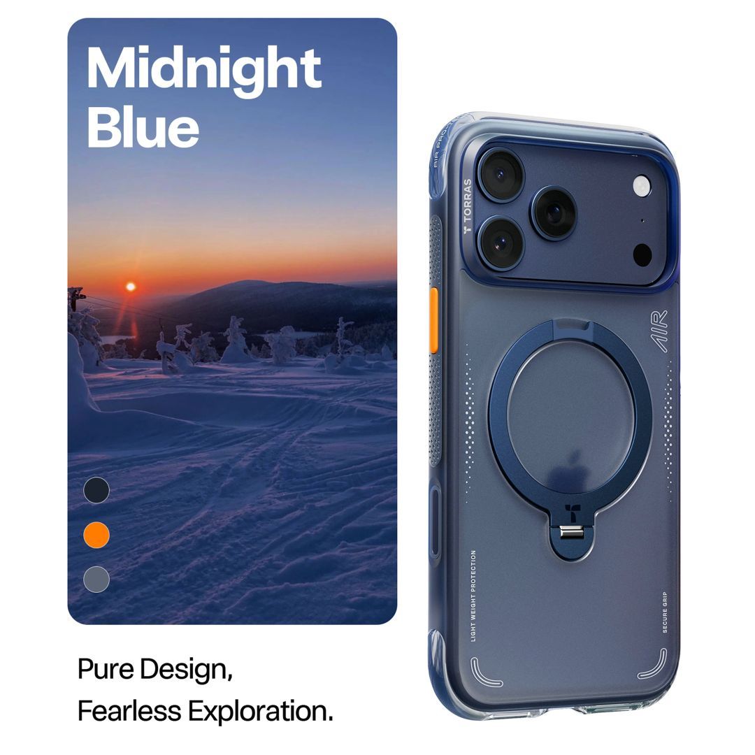 Torras Ostand Q3 Air case for iPhone 17 Pro Deep Blue Torras Ostand Q3 Air case for iPhone 17 Pro Deep Blue