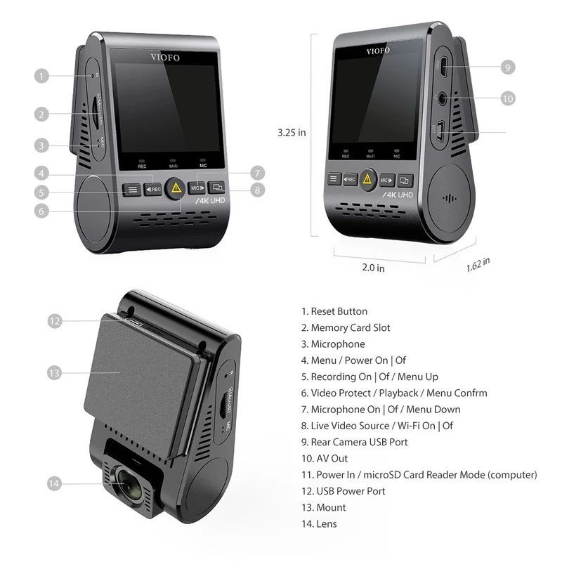 VIOFO A129 Pro Dash Cam Black