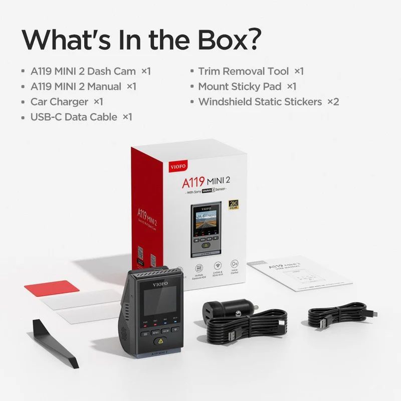 VIOFO A119 MINI 2 Dash Camera Black VIOFO A119 MINI 2 Dash Camera Black