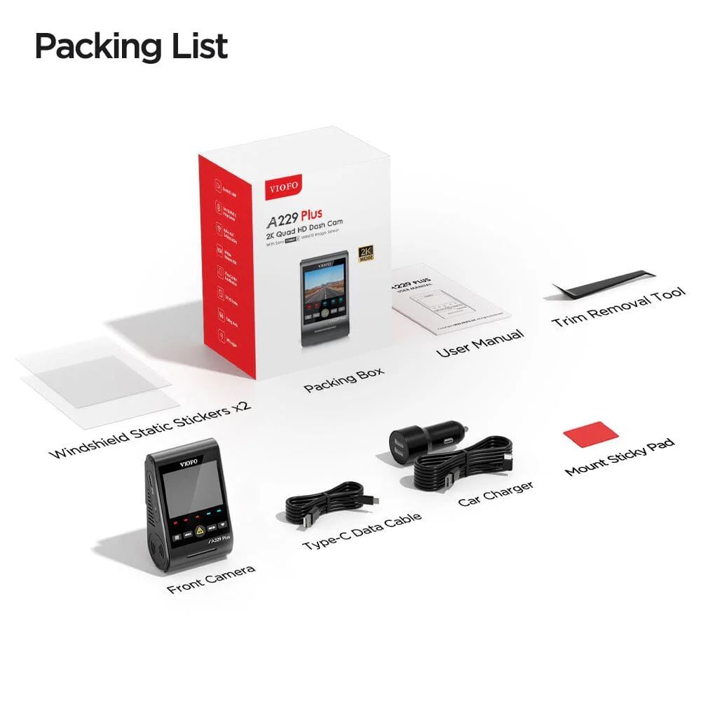 VIOFO A229 Plus 1CH Dash Cam Black VIOFO A229 Plus 1CH Dash Cam Black