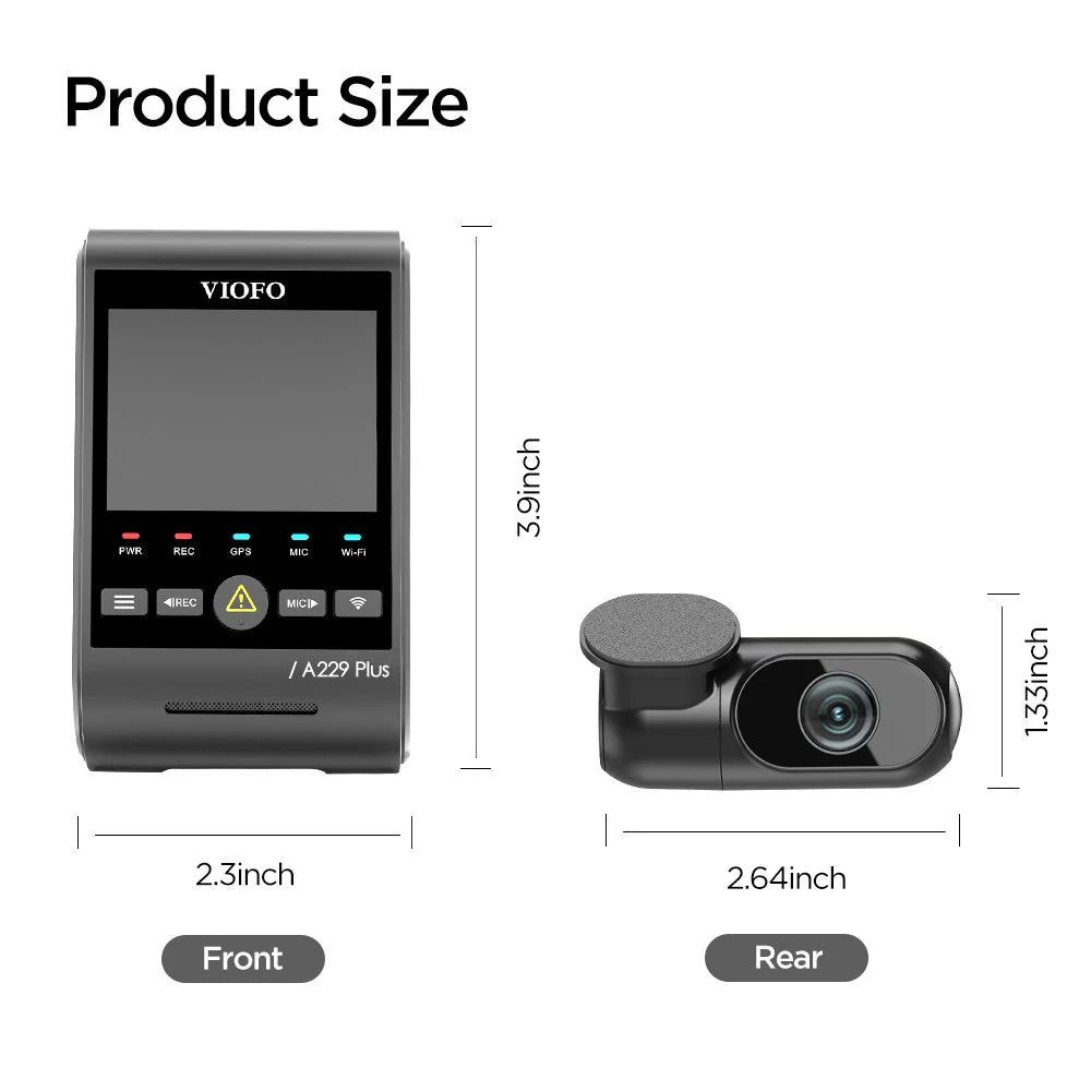 VIOFO A229 Plus 2CH Dash Cam Black