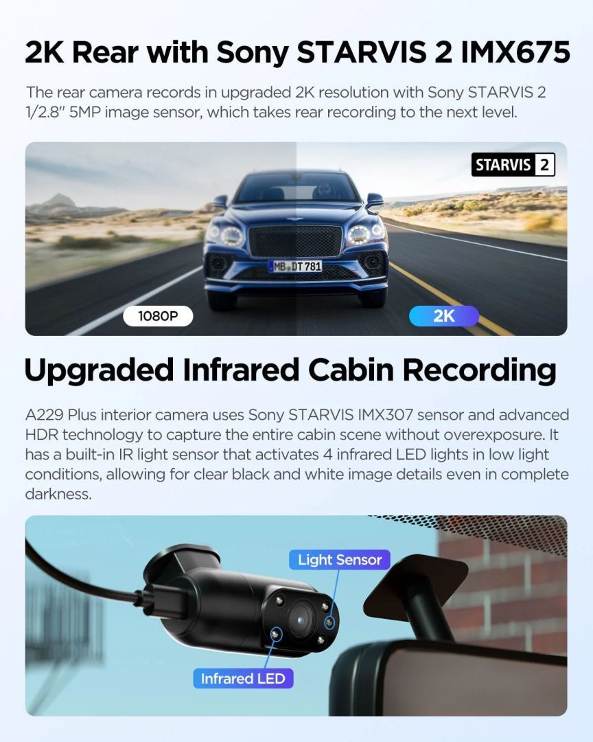 VIOFO A229 Plus 3CH Dash Cam Black VIOFO A229 Plus 3CH Dash Cam Black