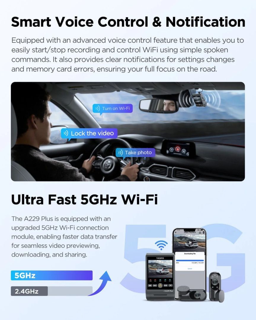 VIOFO A229 Plus 3CH Dash Cam Black VIOFO A229 Plus 3CH Dash Cam Black