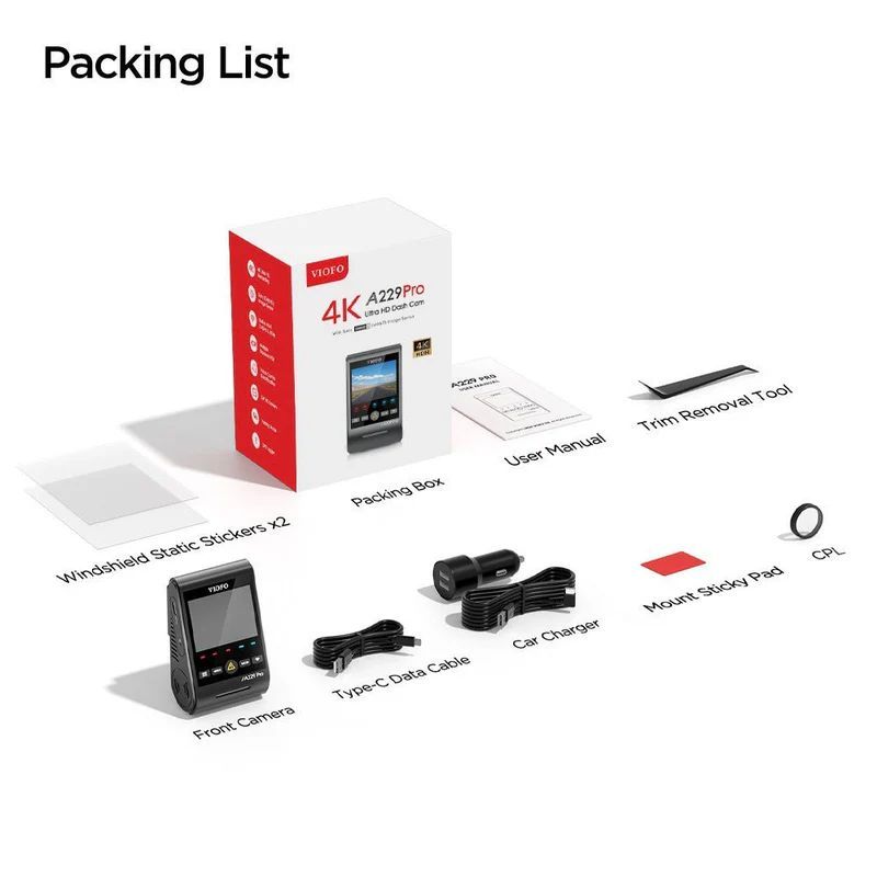 VIOFO A229 Pro 1CH Dash Cam Black VIOFO A229 Pro 1CH Dash Cam Black