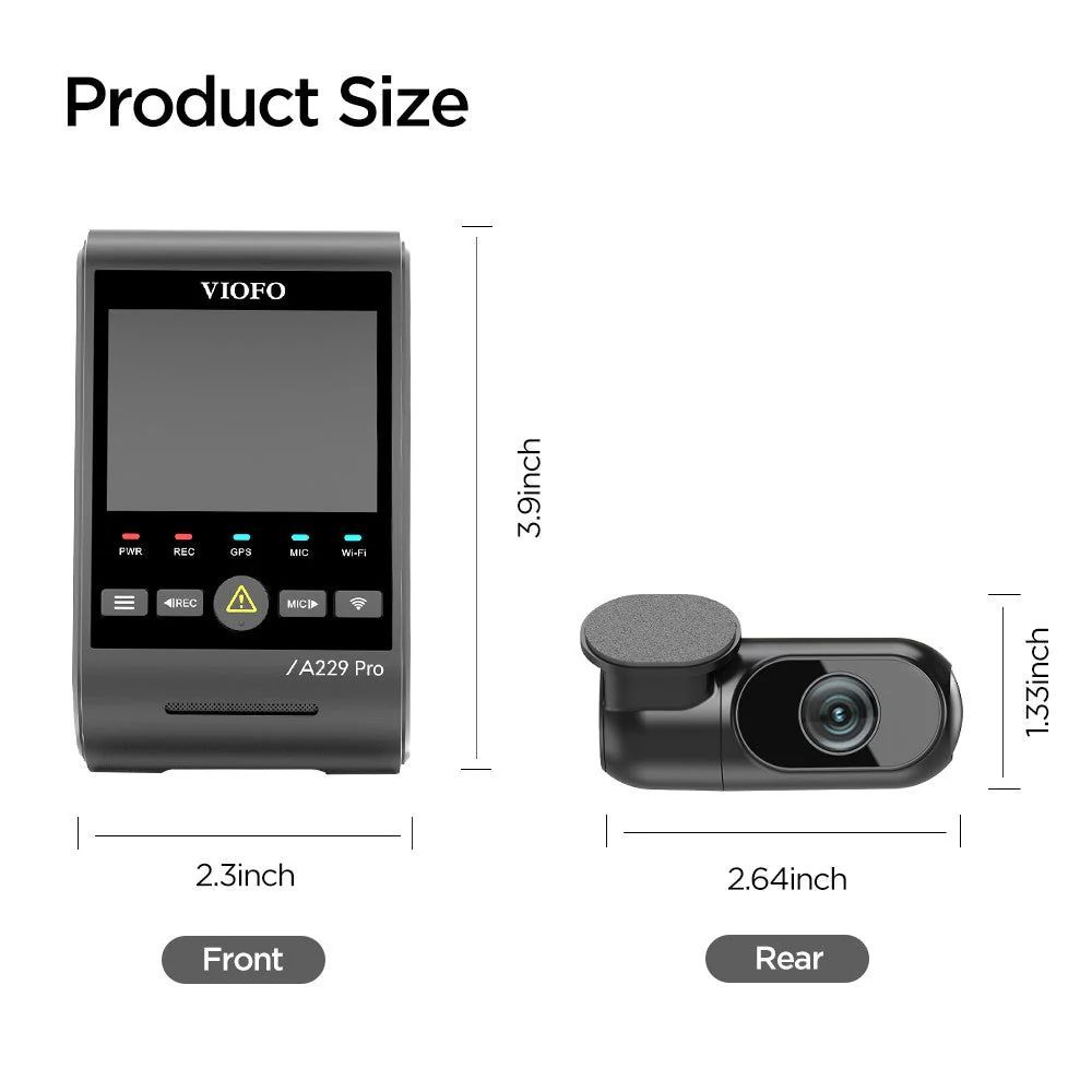 VIOFO A229 Pro 2CH Dual Dash Cam Black VIOFO A229 Pro 2CH Dual Dash Cam Black