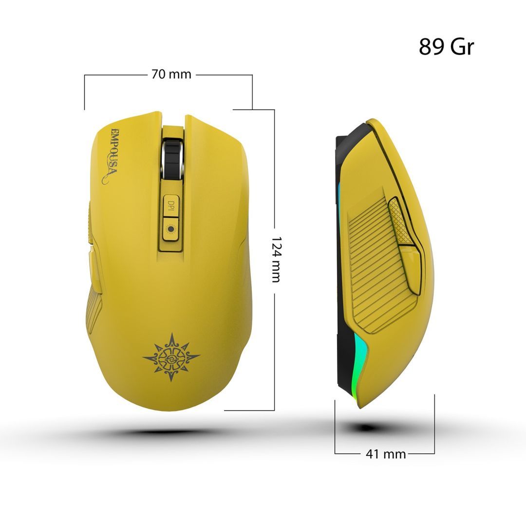 INCA IMG-328MX RGB Wireless Bluetooth Gaming Mouse Yellow INCA IMG-328MX RGB Wireless Bluetooth Gaming Mouse Yellow