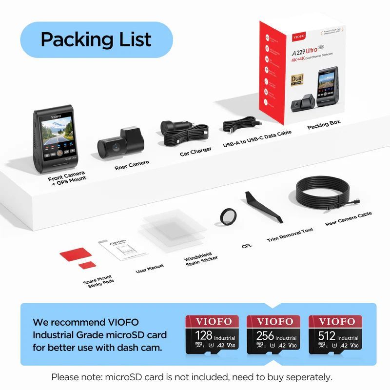 VIOFO A229 Ultra 2CH Dash Cam Black VIOFO A229 Ultra 2CH Dash Cam Black