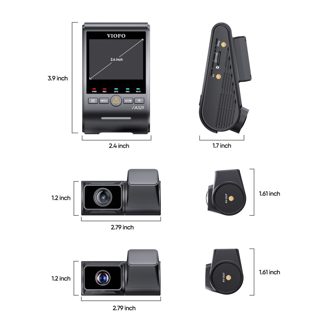 VIOFO A329T 3CH Dash Cam Black VIOFO A329T 3CH Dash Cam Black