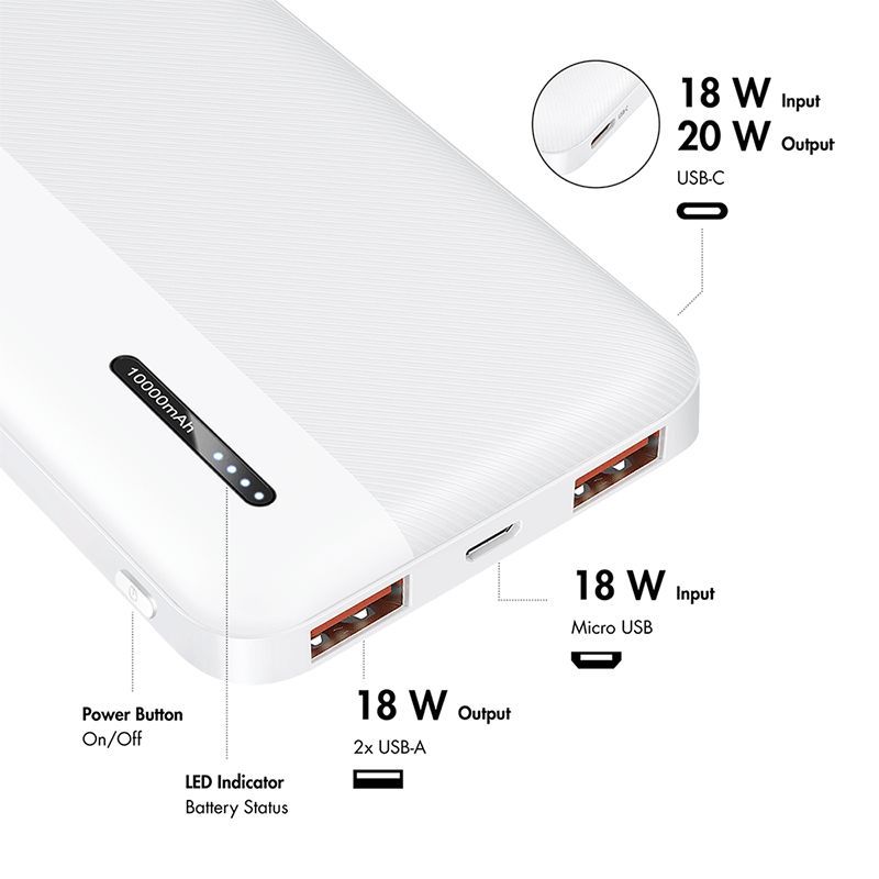 Logilink LiPo 10000mAh PowerBank White Logilink LiPo 10000mAh PowerBank White