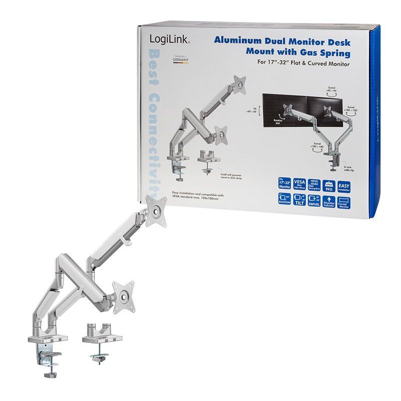 Logilink 17"-32" Dual Monitor Mount Aluminium Logilink 17"-32" Dual Monitor Mount Aluminium