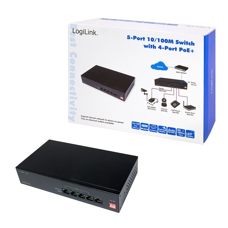 Logilink NS0098 5-Port 10/100M PoE Switch