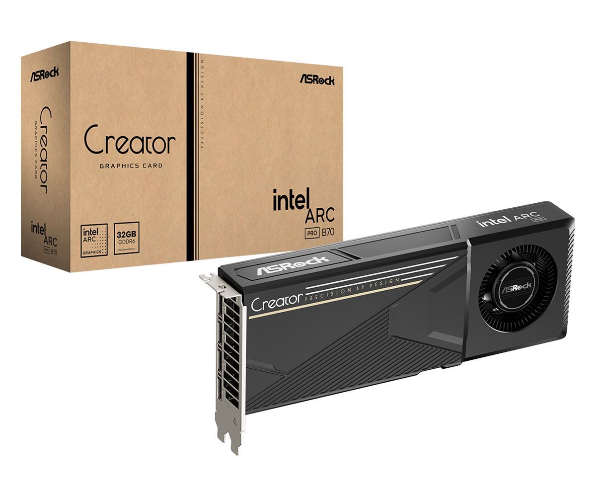 ASRock Intel Arc Pro B70 Creator 32GB ASRock Intel Arc Pro B70 Creator 32GB