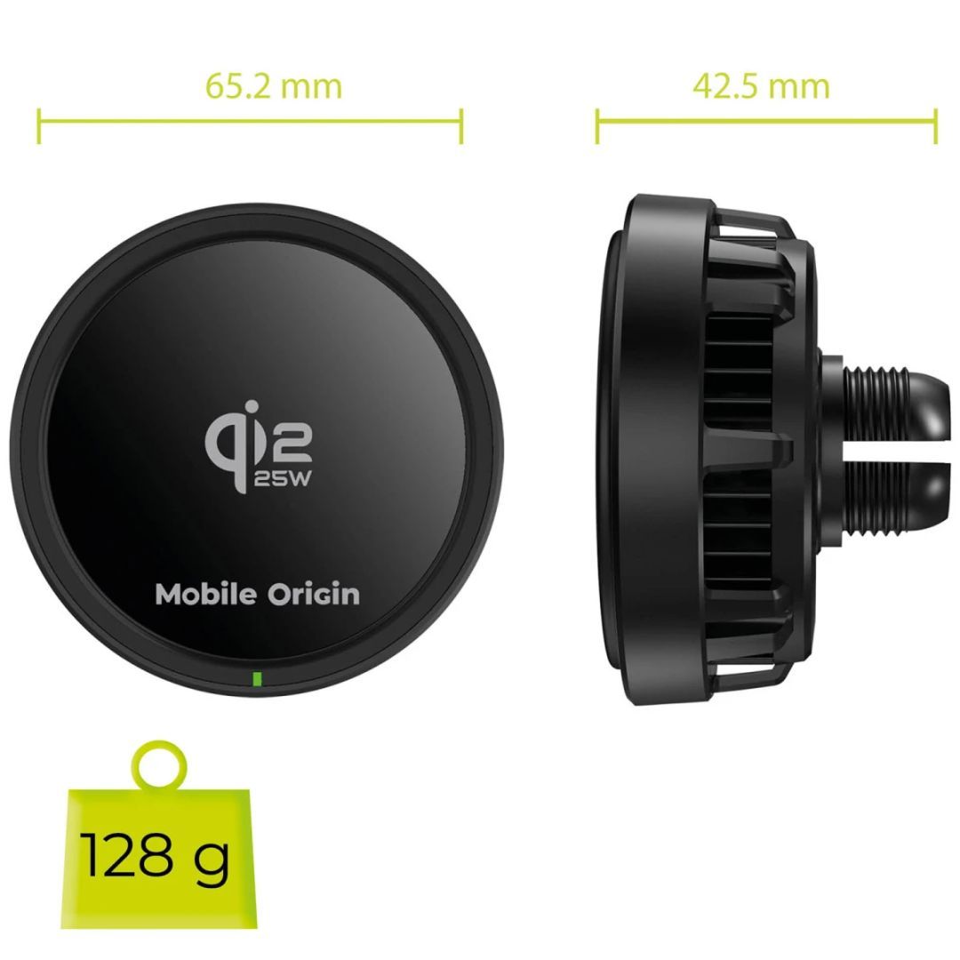 Mobile Origin Qi2 Wireless Car Charger 25W CA24 Black Mobile Origin Qi2 Wireless Car Charger 25W CA24 Black