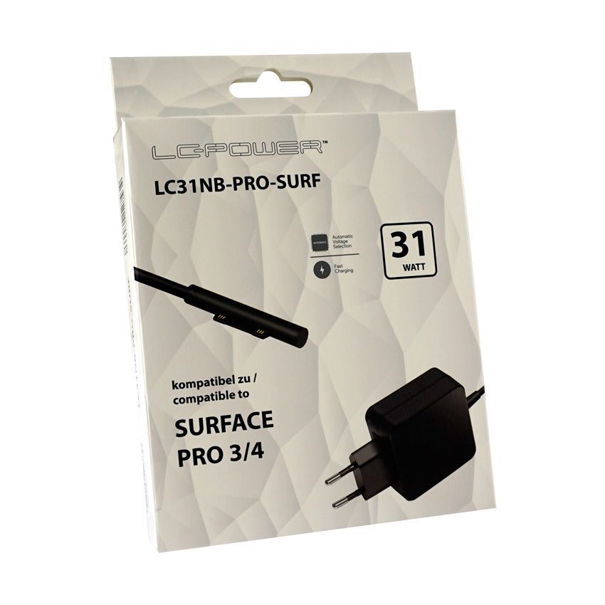LC Power LC31NB-PRO-SURF Surface notebook adapter Black LC Power LC31NB-PRO-SURF Surface notebook adapter Black