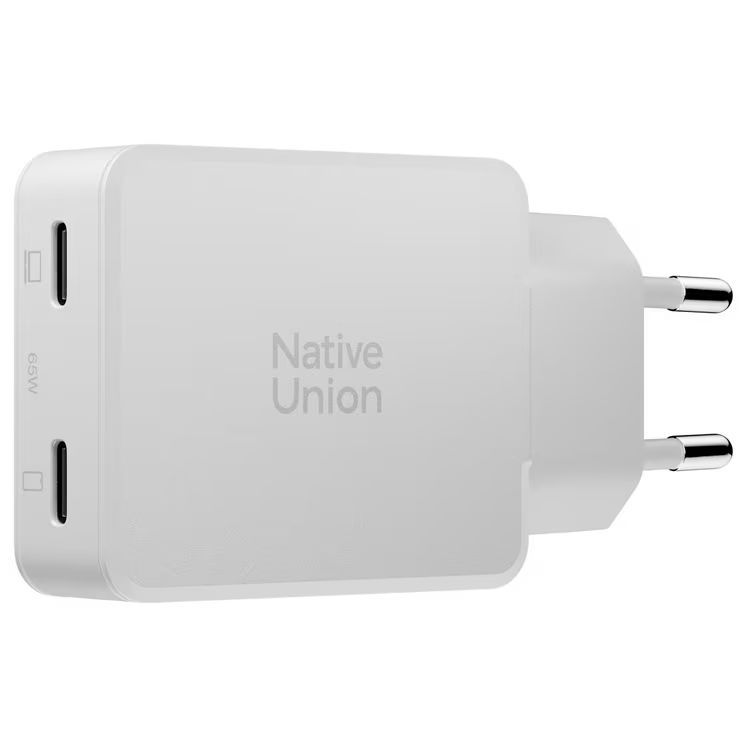 Native Union Pocket GaN Charger 2xUSB-C PD 65W White Native Union Pocket GaN Charger 2xUSB-C PD 65W White