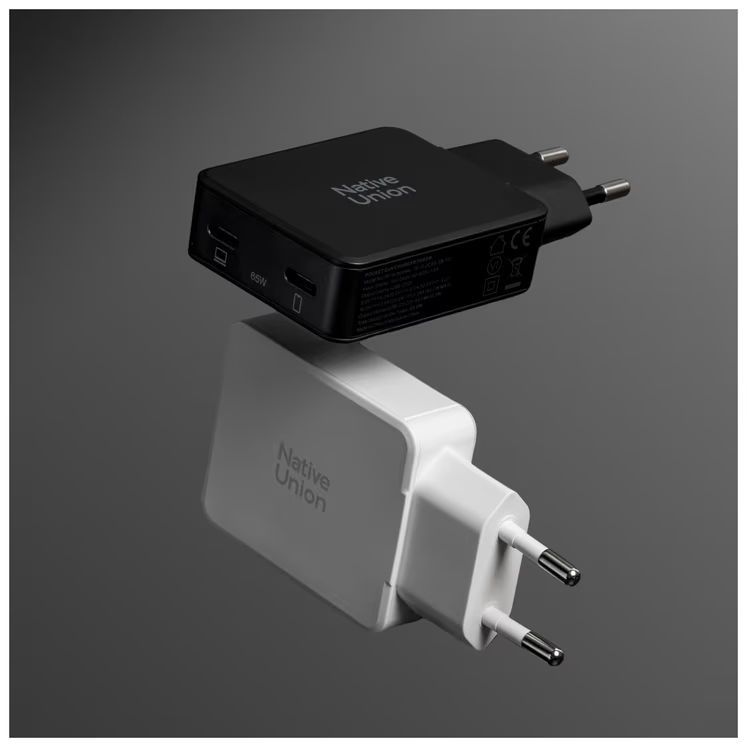 Native Union Pocket GaN Charger 2xUSB-C PD 65W White Native Union Pocket GaN Charger 2xUSB-C PD 65W White