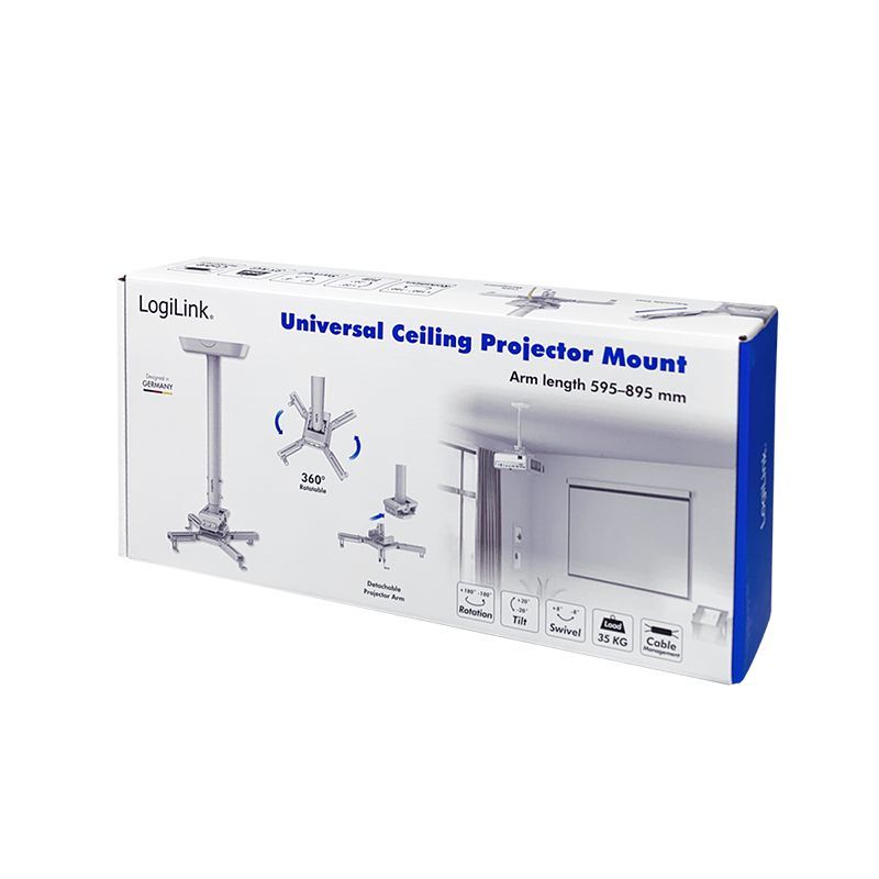 Logilink Projector Mount Arm Length: 595–895mm White Logilink Projector Mount Arm Length: 595–895mm White