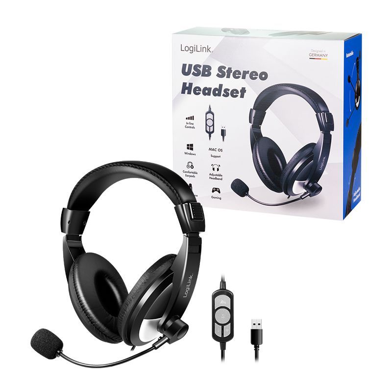 Logilink USB Stereo Headset Black Logilink USB Stereo Headset Black