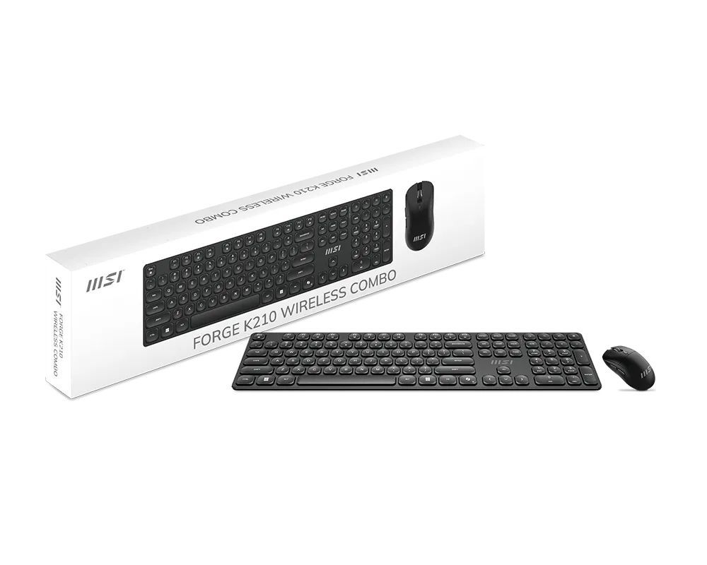Msi FORGE K210 Wireless Keyboard Combo Black US Msi FORGE K210 Wireless Keyboard Combo Black US