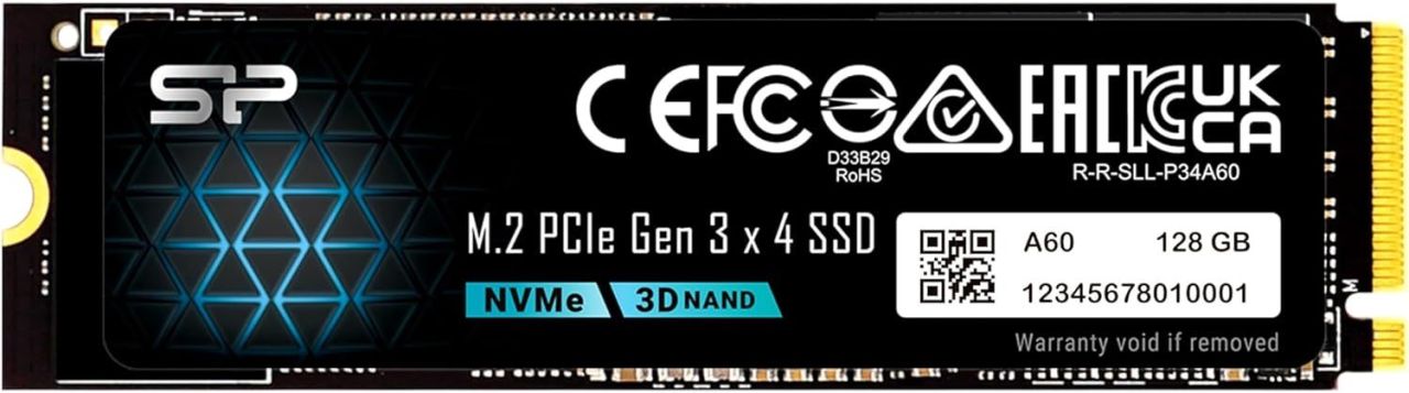 Silicon Power 128GB M.2 2280 NVMe P34A60 Silicon Power 128GB M.2 2280 NVMe P34A60