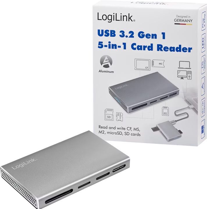 Logilink CR0048 USB 3.2 multi Card Reader Aluminium Logilink CR0048 USB 3.2 multi Card Reader Aluminium