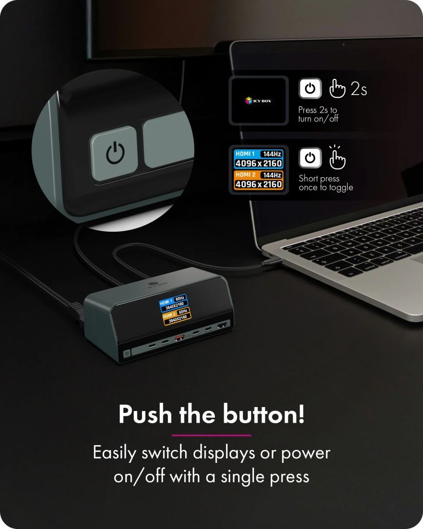 Raidsonic Heart Dock 2300 11-in-1 DockingStation with dual video output and LCD display