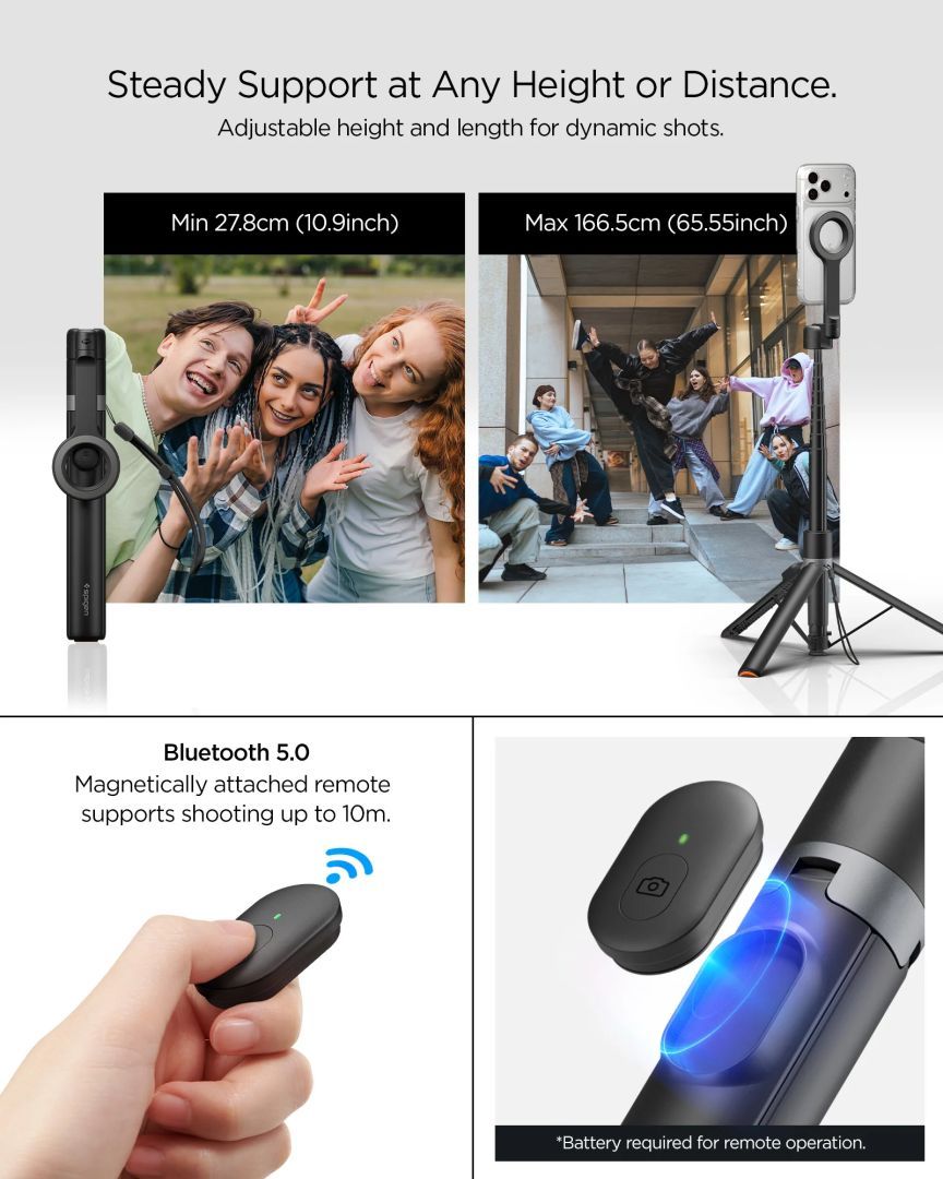 Spigen MagSafe Tripod Selfie Stick Black Spigen MagSafe Tripod Selfie Stick Black