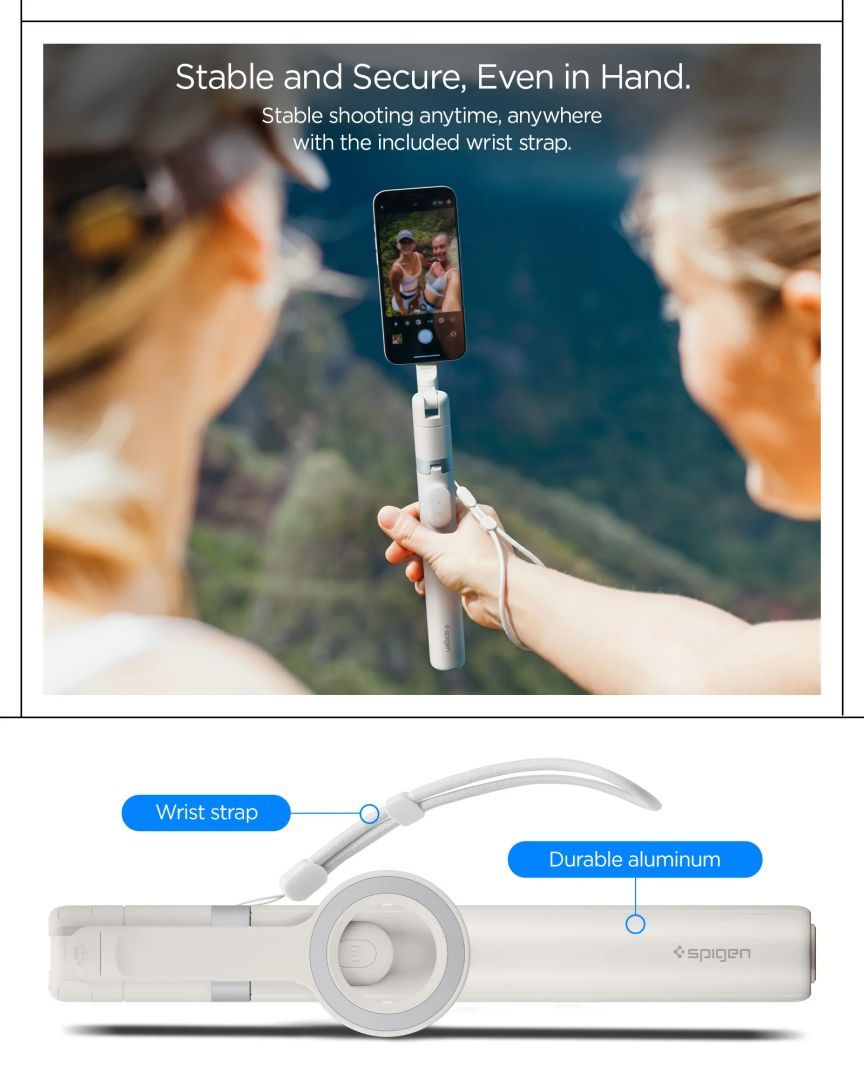 Spigen MagSafe Tripod Selfie Stick Dune Beige Spigen MagSafe Tripod Selfie Stick Dune Beige