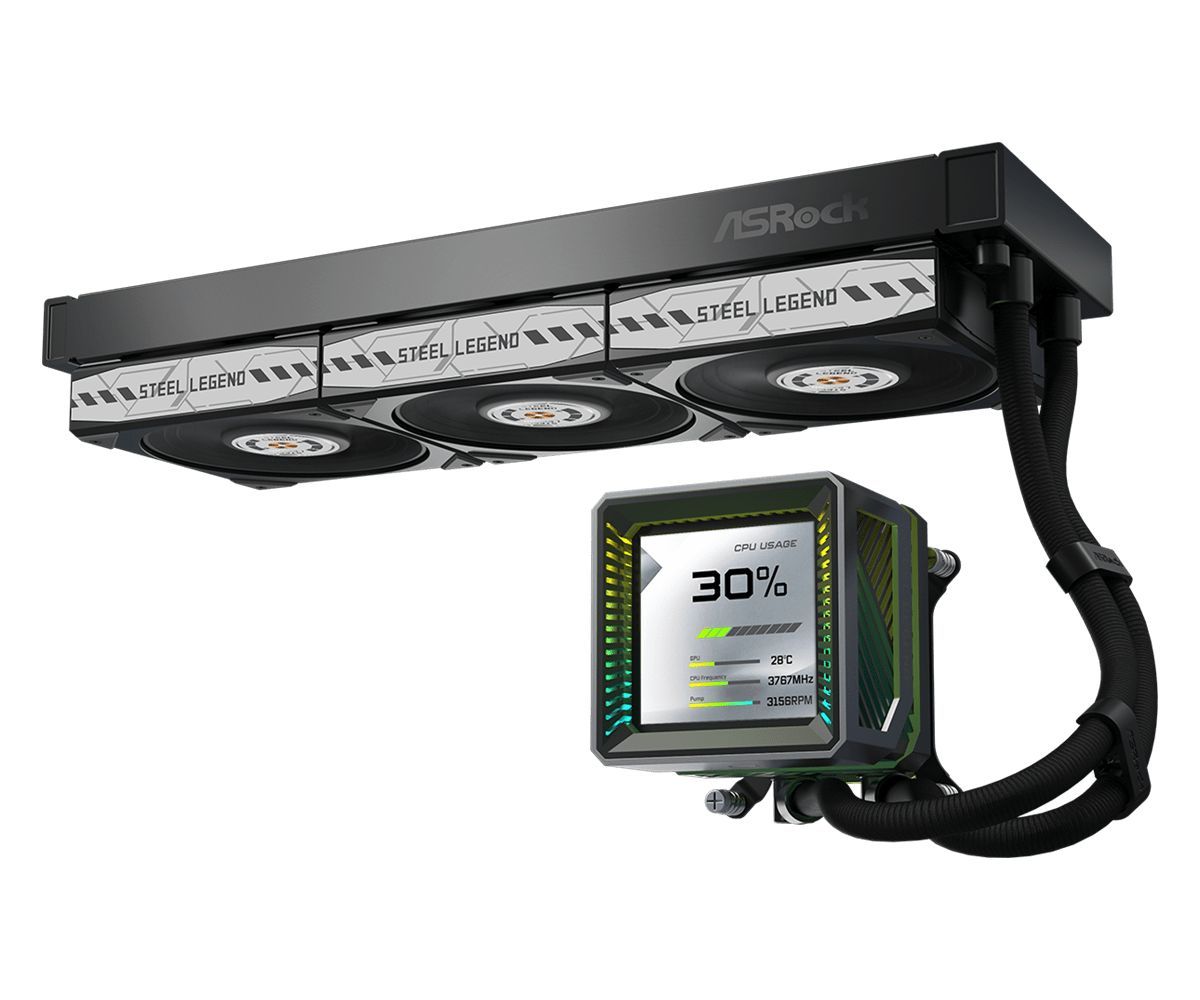 ASRock Steel Legend Dark 360 LCD ASRock Steel Legend Dark 360 LCD