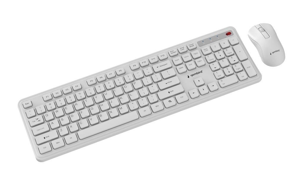 Gembird KBS-WPS-01 Slim Pro Business Wireless Keyboard Combo White US