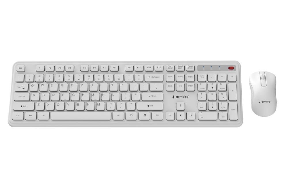 Gembird KBS-WPS-01 Slim Pro Business Wireless Keyboard Combo White US