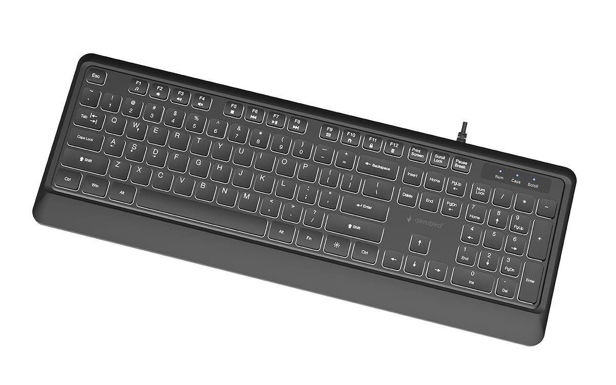 Gembird KB-UML-04 Slim Wired Backlight Keyboard Black US