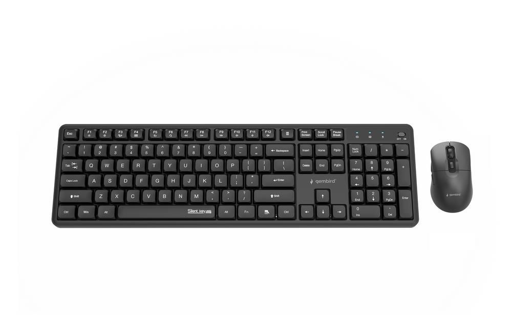 Gembird KBS-WMS-01 Silent Key Pro Business Wireless Keyboard Combo Black US