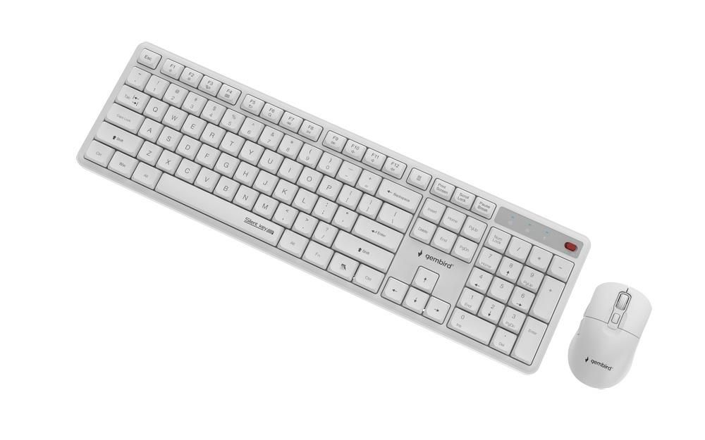 Gembird KBS-WMS-01-W Silent key Pro Business Wireless Keyboard Combo White US