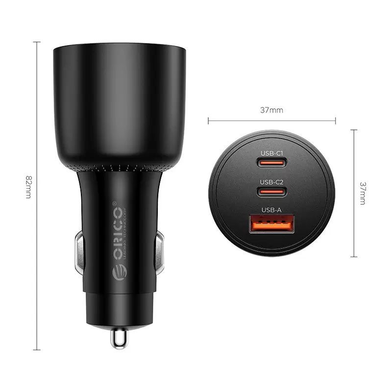 Orico PL-165-1A2C Car Charger Black