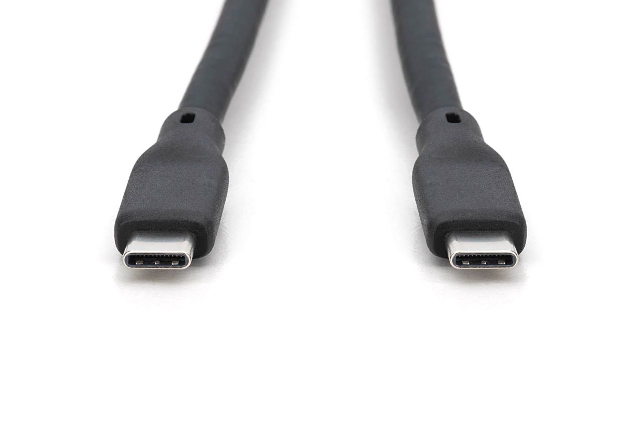 Digitus USB Silicone connection USB-C - USB-C cable 1,5m Black