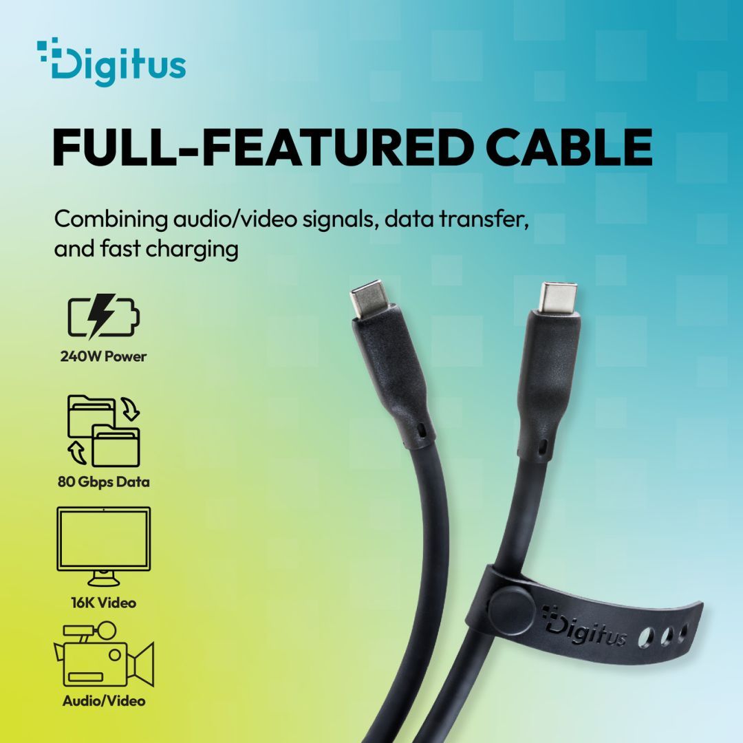 Digitus USB Silicone connection USB-C - USB-C cable 1,5m Black
