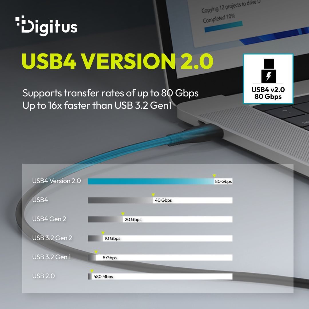 Digitus USB Silicone connection USB-C - USB-C cable 1,5m Black