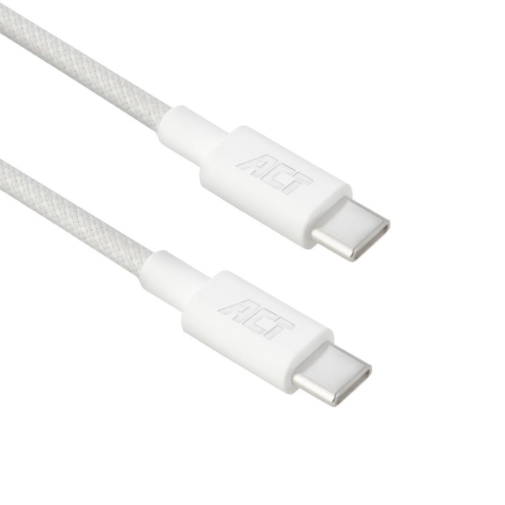 ACT USB 2.0 60W charging/data cable USB-C to USB-C 1m White