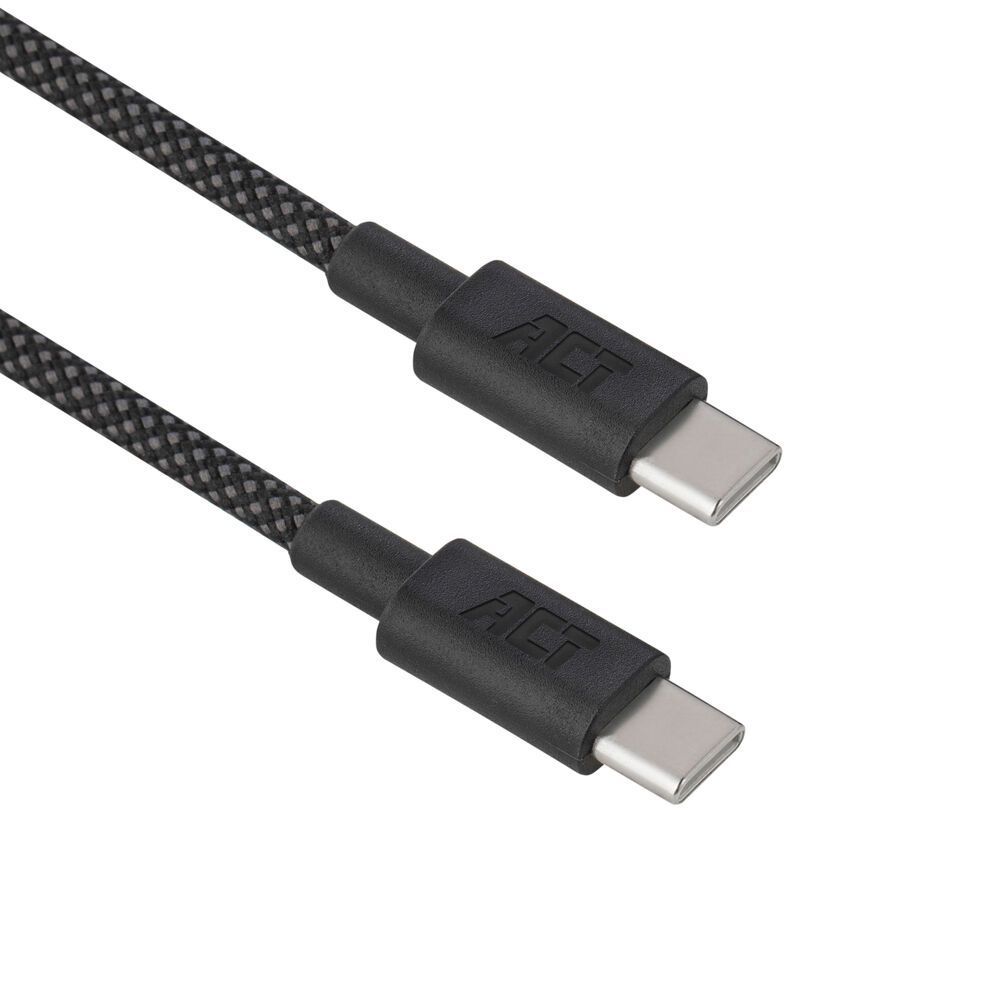 ACT USB 2.0 60W charging/data cable USB-C to USB-C 2m Black