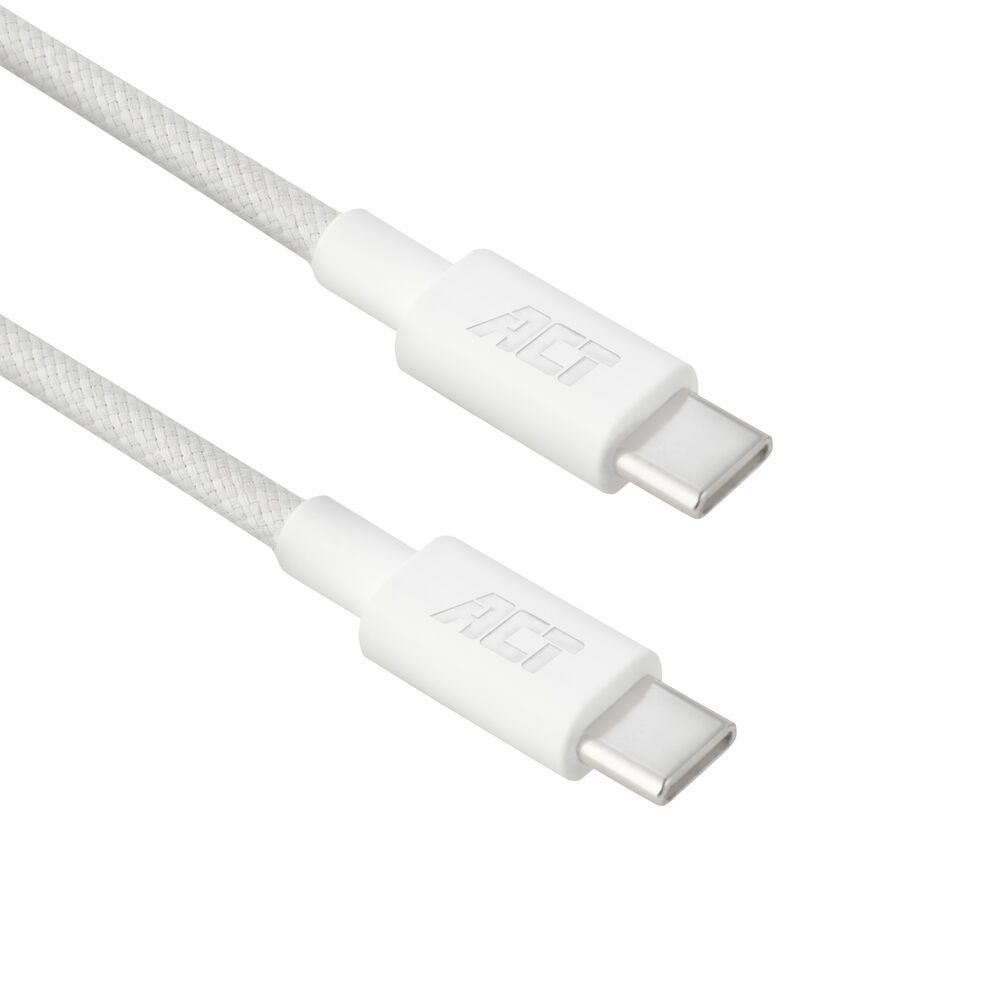 ACT USB 2.0 60W charging/data cable USB-C to USB-C 2m White