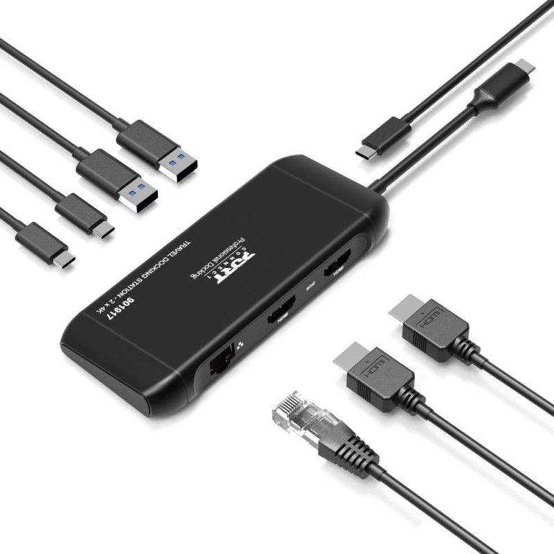 Port Designs 7in1 Mobile Docking Station 2x4K USB-C 100W Black