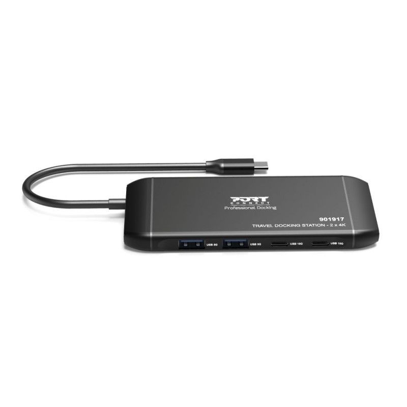 Port Designs 7in1 Mobile Docking Station 2x4K USB-C 100W Black
