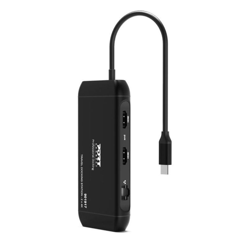 Port Designs 7in1 Mobile Docking Station 2x4K USB-C 100W Black