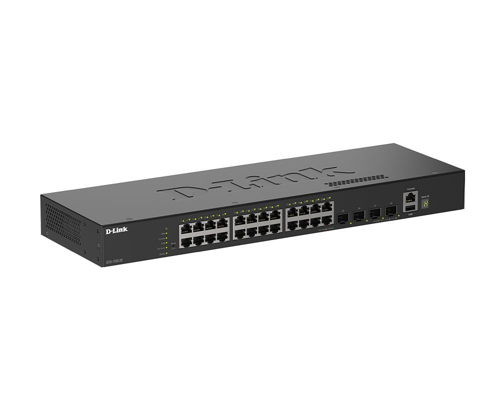 D-Link DGS-1530-28 24-Port Gigabit Stackable Smart Managed Switch D-Link DGS-1530-28 24-Port Gigabit Stackable Smart Managed Switch