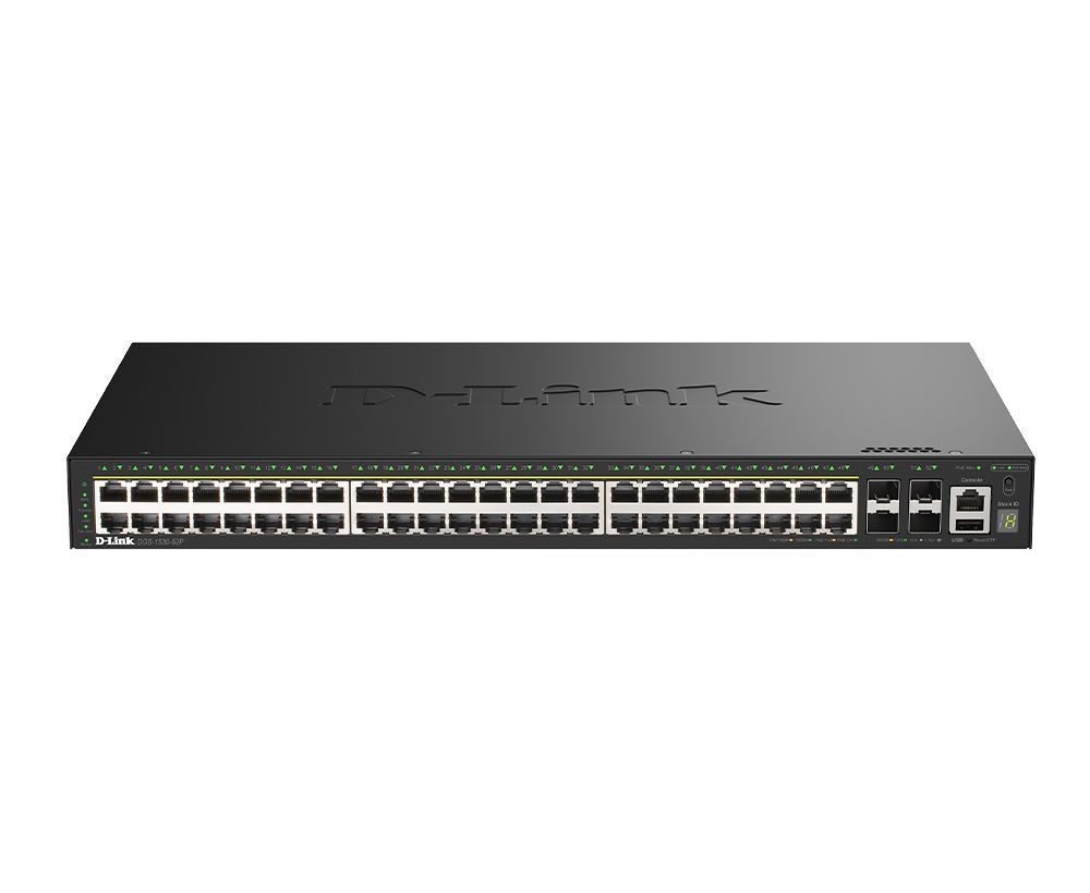 D-Link DGS-1530-52P/E 48-Port Gigabit Stackable Smart Managed PoE Switch D-Link DGS-1530-52P/E 48-Port Gigabit Stackable Smart Managed PoE Switch