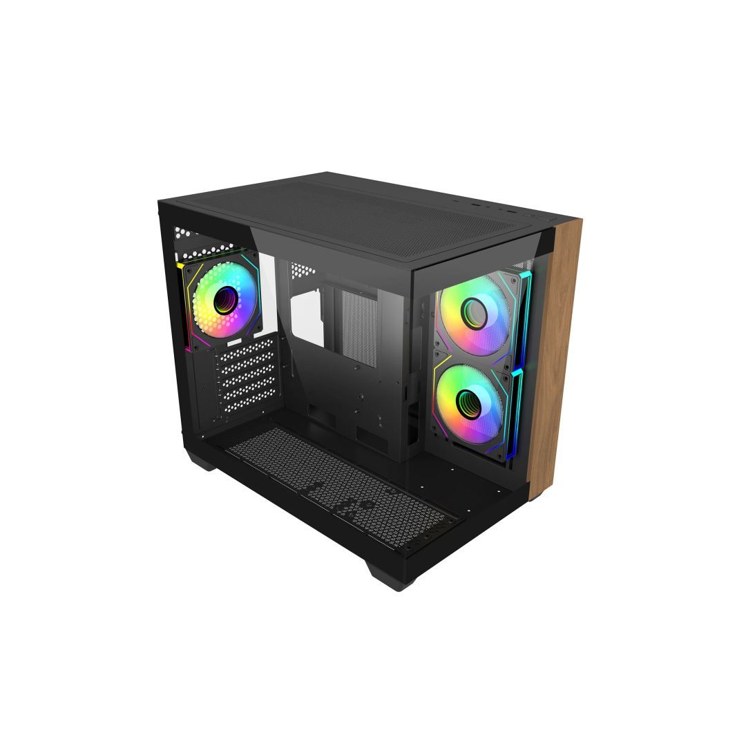 Cooler Master Elite 481 Wood Tempered Glass Black