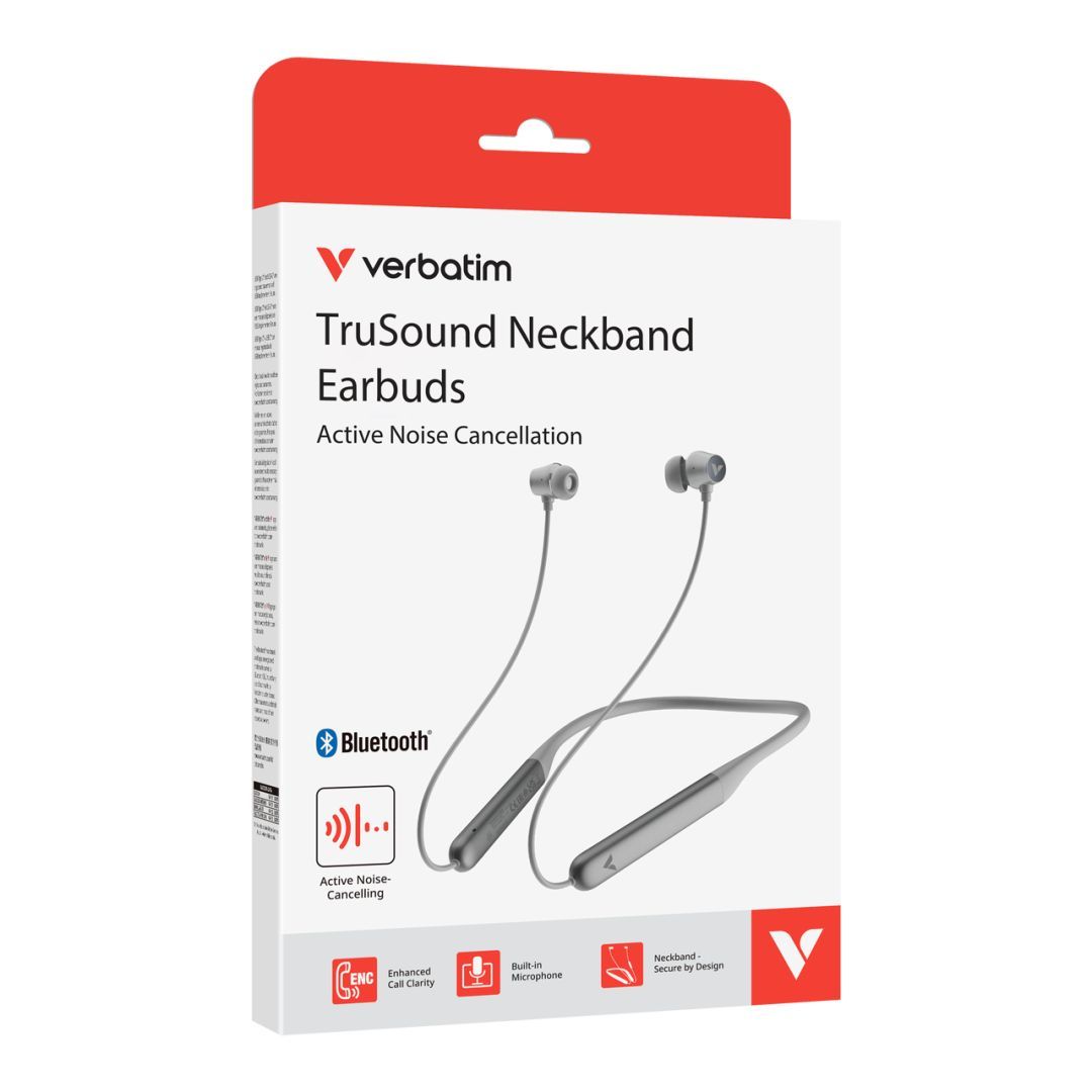 Verbatim TruSound ANC Neckband Headset Grey Verbatim TruSound ANC Neckband Headset Grey